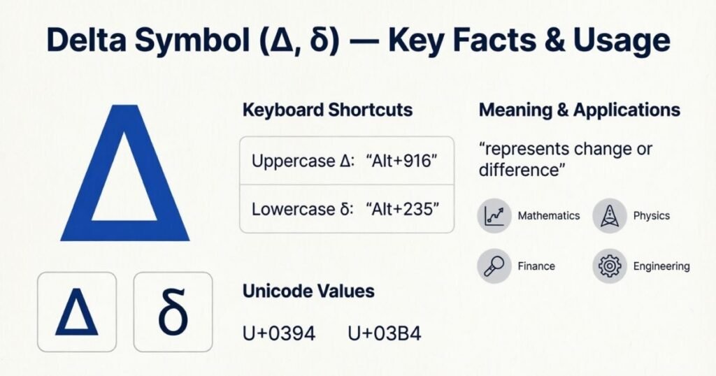 Delta Symbol Copy and Paste: Meaning, Alt Codes & Uses